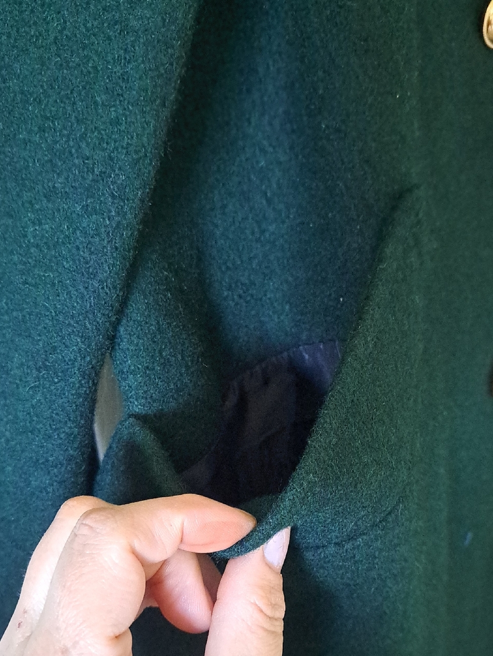 Vintage Wool Spencer Douglas Hunter Green Double Breasted Blazer Jacket Coat - Picture 5 of 11